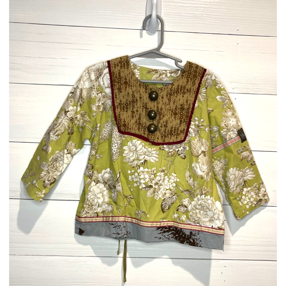 Matilda Jane Westside 2008 Tuncy Tunic Metal buttons baubles Tie back Vintage